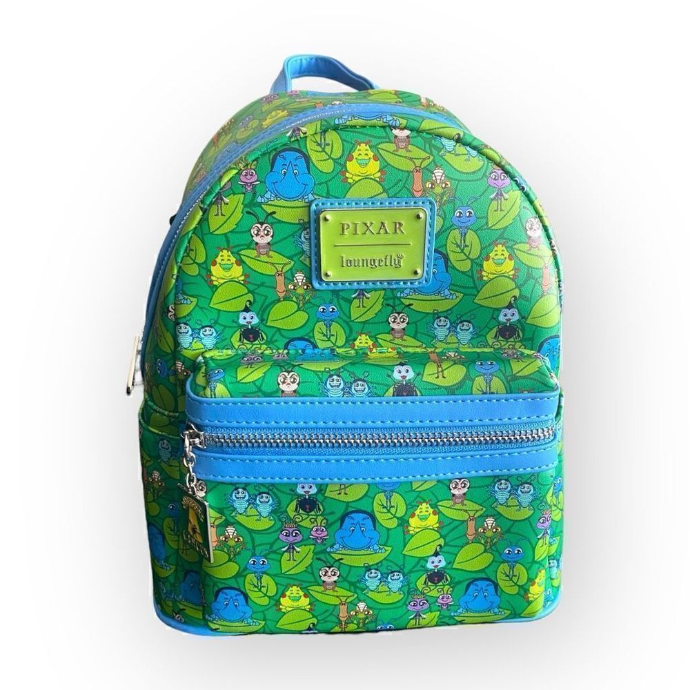 Loungefly Disney Pixar A Bug’s Life Mini Backpack Green Bugs New Exclusive